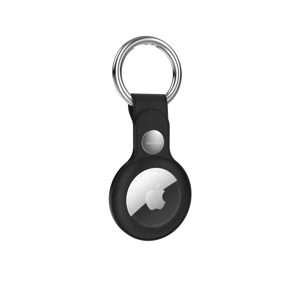 VOKAMO Leather Anti-lost Protector for AirTag-black