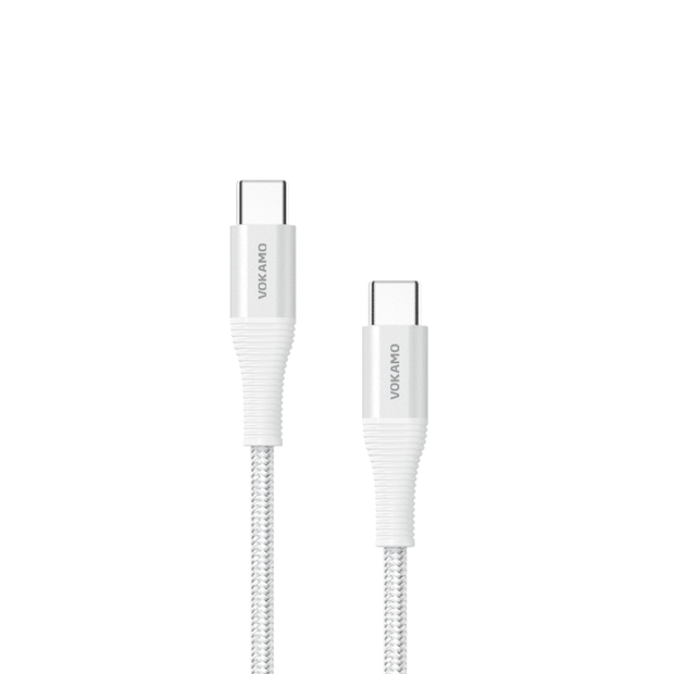 VOKAMO Luxlink Series Type C to Type C Cable 100W (1.2m)-silver -