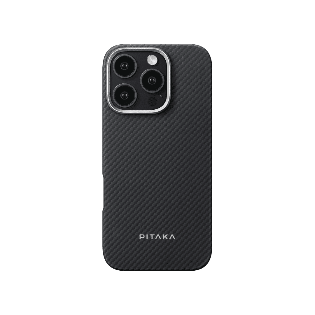 غطاء PITAKA فائق النحافة باللون الأسود/الرمادي لهاتف iPhone 16 Pro / Pro Max