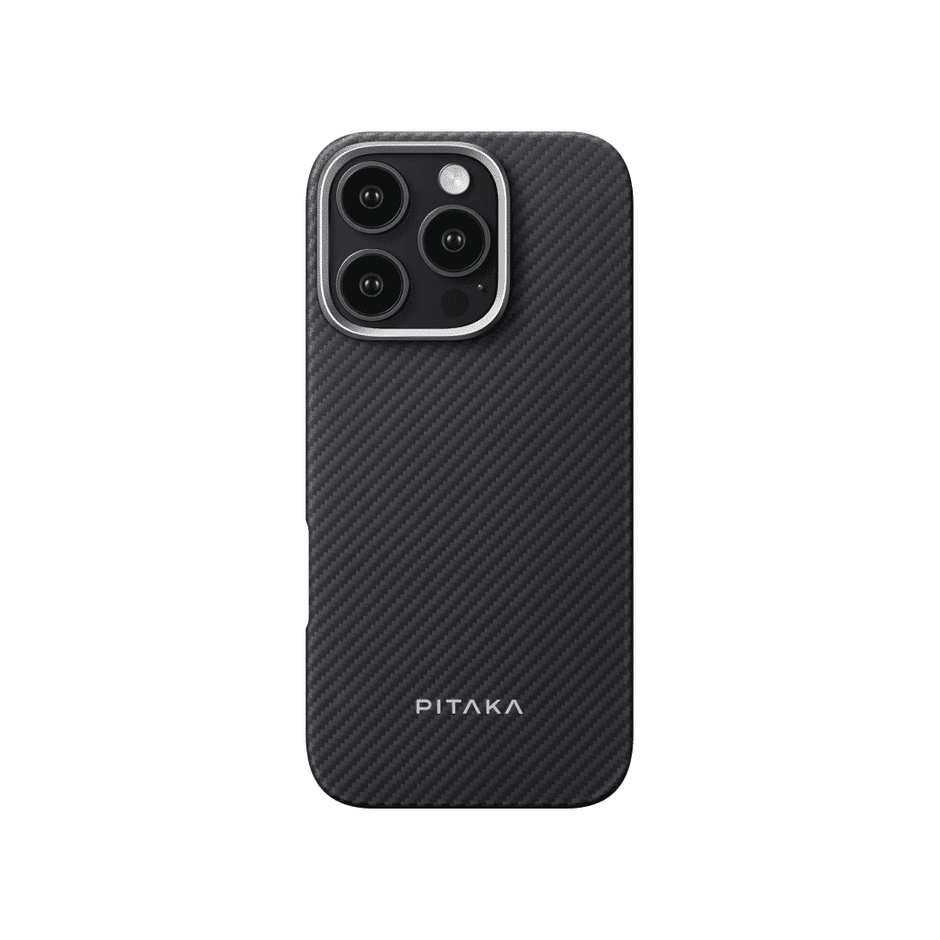 غطاء PITAKA فائق النحافة باللون الأسود/الرمادي لهاتف iPhone 16 Pro / Pro Max