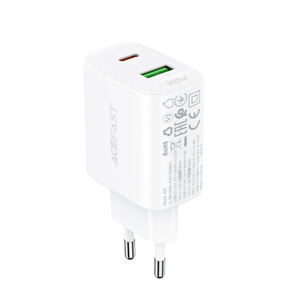 ACEFAST PD20W (USB-C+USB-A) dual port charger