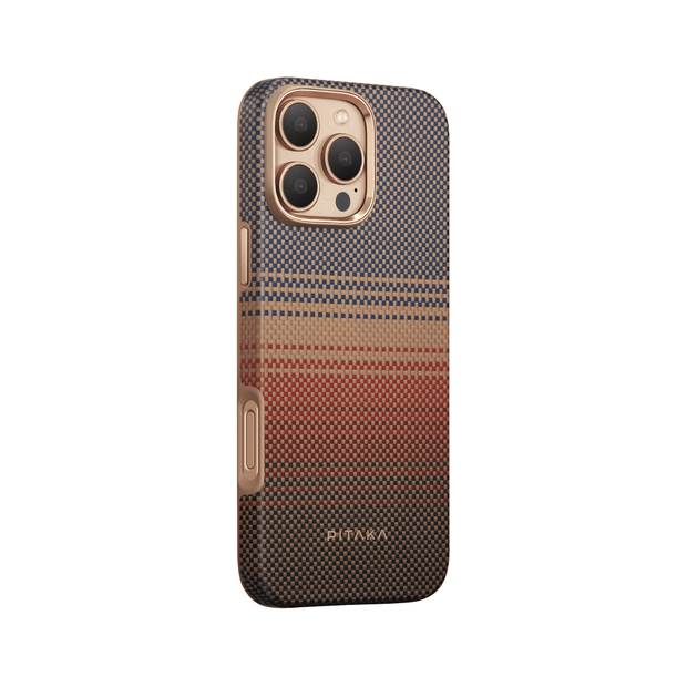 PITAKA Sunset・Moonrise Military-Grade Protective Case for iPhone 16 Pro Max – Sunset Design