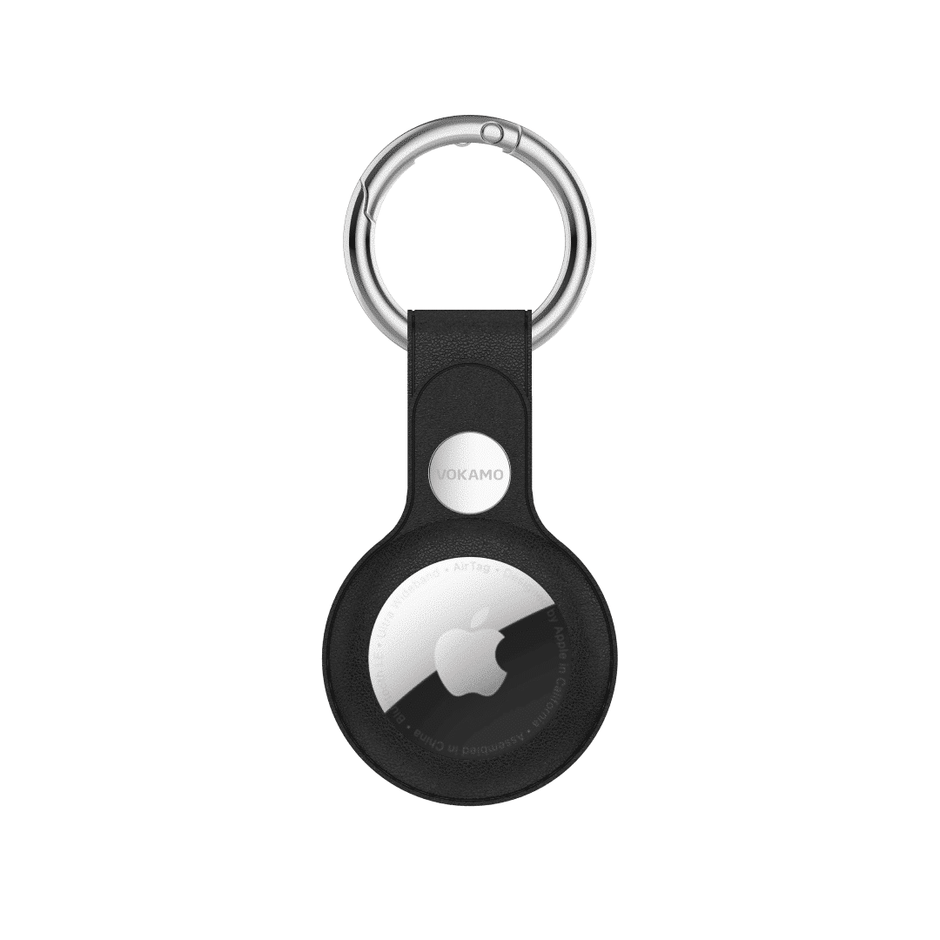 VOKAMO Leather Anti-lost Protector for AirTag-black