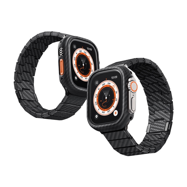 Carbon Fiber Watch Band for Apple Watch - Modern (Black/Grey Twil)