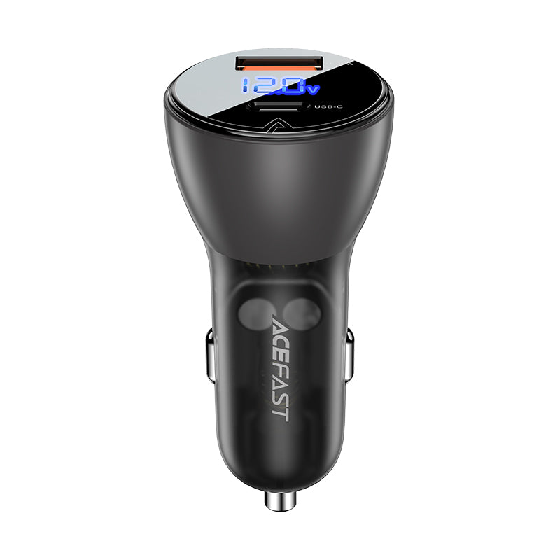 شاحن سيارة معدني من ACEFAST بقوة 63 واط (USB-A+USB-C) مع شاشة رقمية