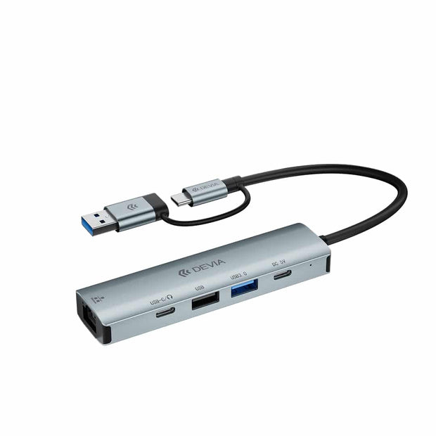 Devia Leopard Series C to USB*2+C+PD 100W+HDMI(4K)) 5 In 1 HUB