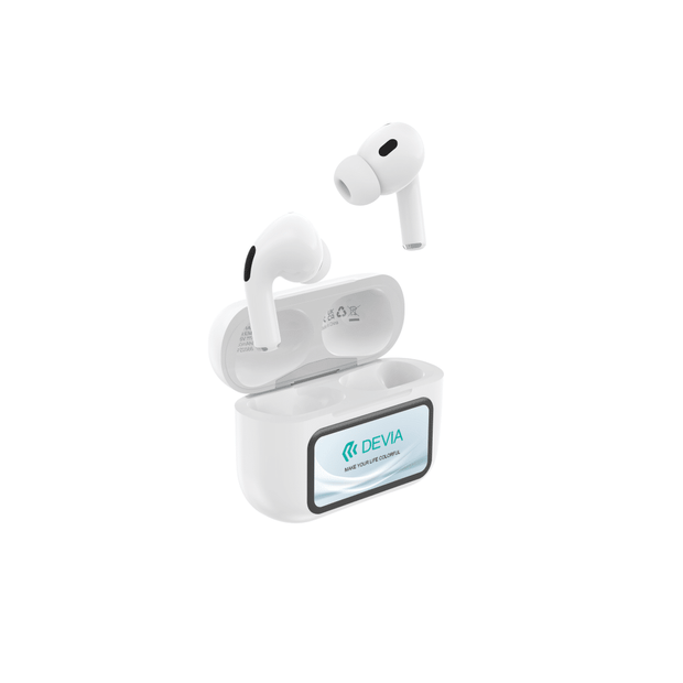 Devia AI TWS Pro4 Wireless Earphone With Screen(ANC) - White