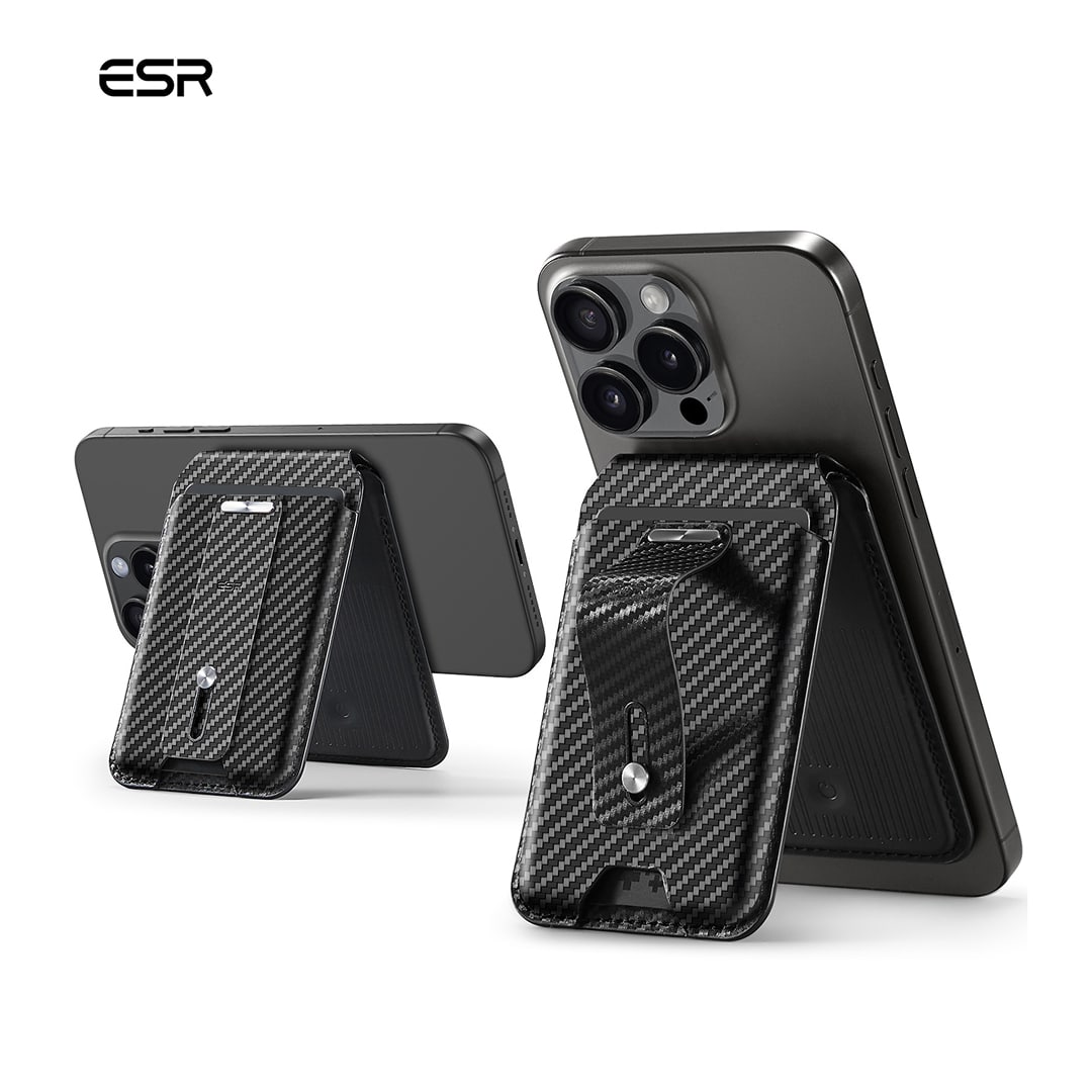 ESR HaloLock Geo Wallet Stand, Black Carbon Fiber