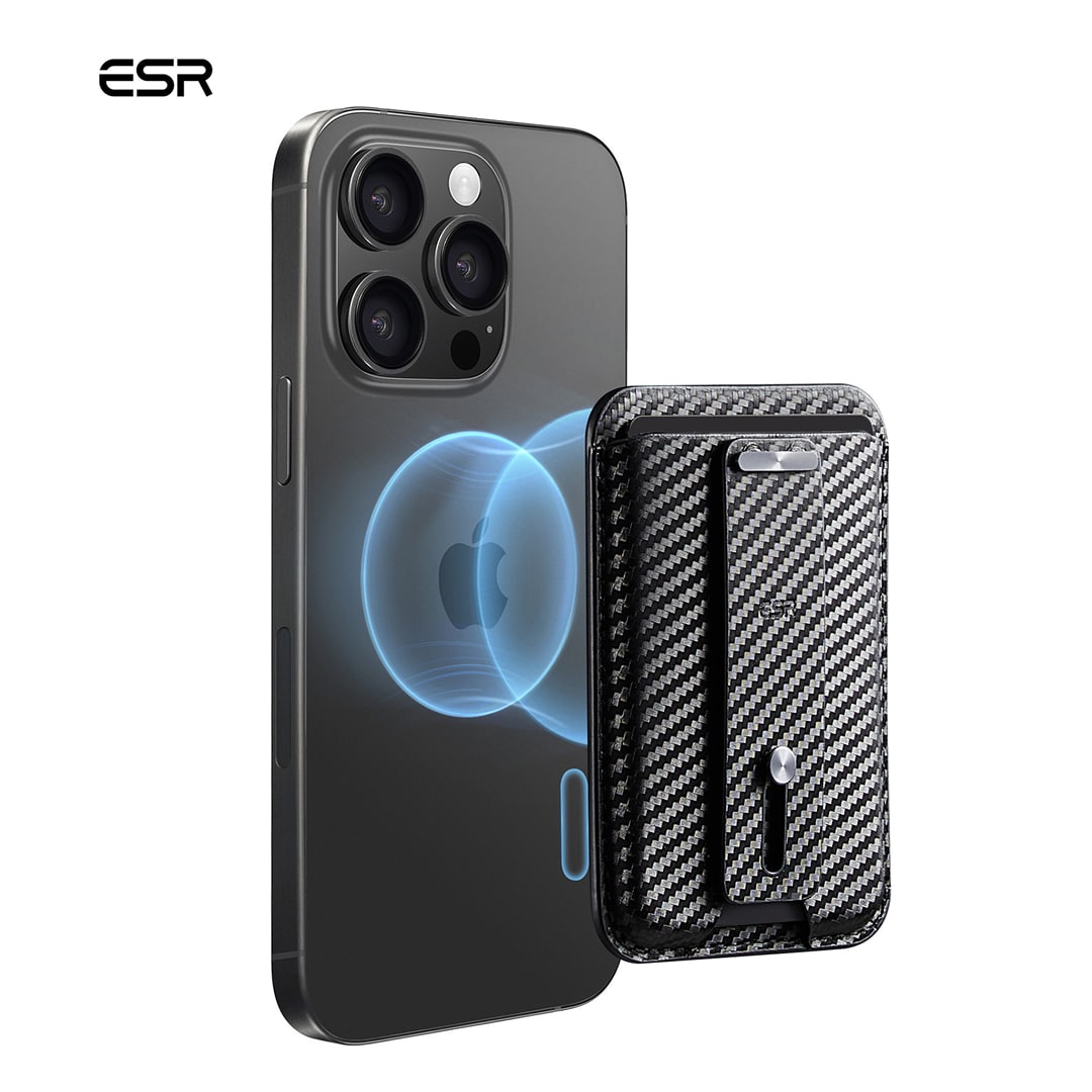 ESR Magnetic Wallet (HaloLock), Black Carbon Fiber