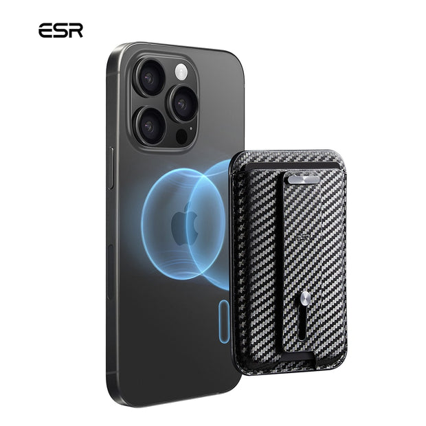 ESR Magnetic Wallet (HaloLock), Black Carbon Fiber