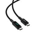 كابل شحن ونقل بيانات من ACEFAST بمنفذ USB-C إلى USB-C، بقدرة 100 واط، مصنوع من سبائك الزنك، ومزود بشاشة رقمية وهيكل مضفر.