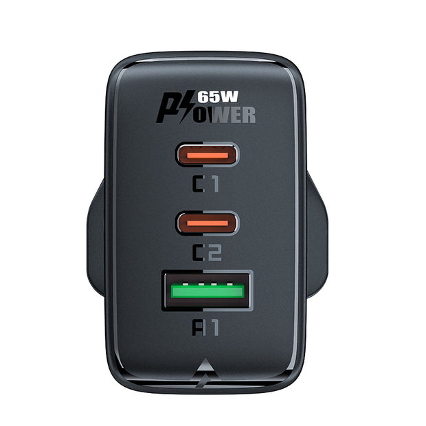 ACEFAST PD65W GaN (2×USB-C+USB-A) charger – Black