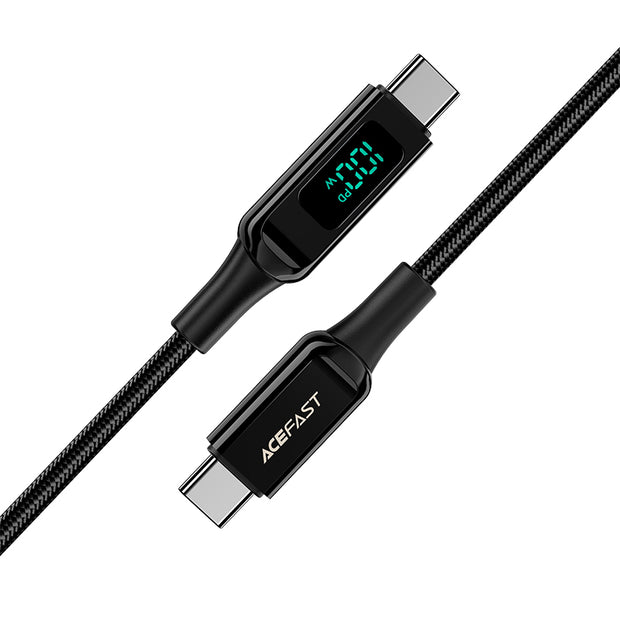 ACEFAST USB-C to USB-C 100W zinc alloy digital display braided charging data cable