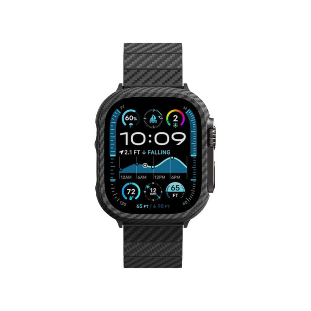 PITAKA Carbon Fiber Link Bracelet Band - Retro（Black/Grey Twil)-Retro 42/44/45/46/49mm & 38/39/40/41mm"