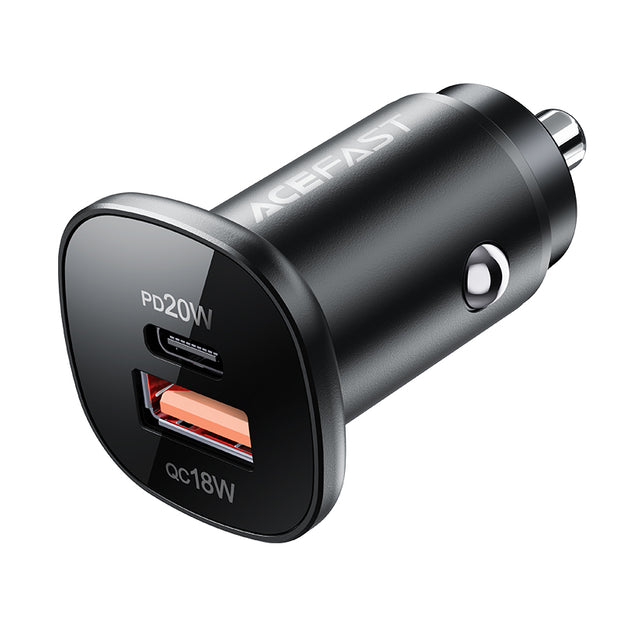 ACEFAST Mini 38W (USB-C+USB-A) dual-port metal car charger
