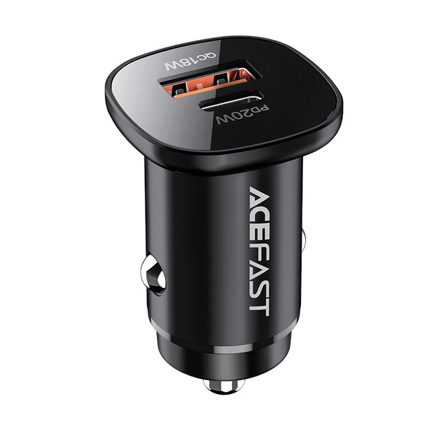 ACEFAST Mini 38W (USB-C+USB-A) dual-port metal car charger