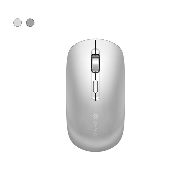 Devia Lingo Series Wireless + 2.4G Dual Mode Silent Mouse - EL245 - Bright Moon Silver
