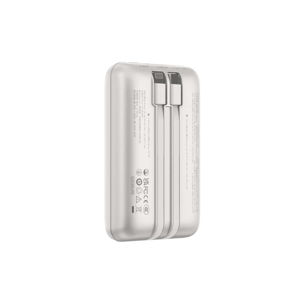 Devia Power Bank Ultra4 MINI 22.5W Power Bank  With Built-in 2 Cables (20000mAh) - EP208 - Aurora Silver