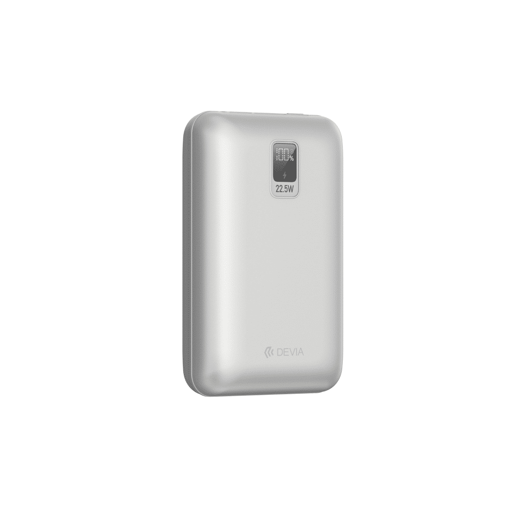 Devia Power Bank Ultra4 MINI 22.5W Power Bank  With Built-in 2 Cables (20000mAh) - EP208 - Aurora Silver