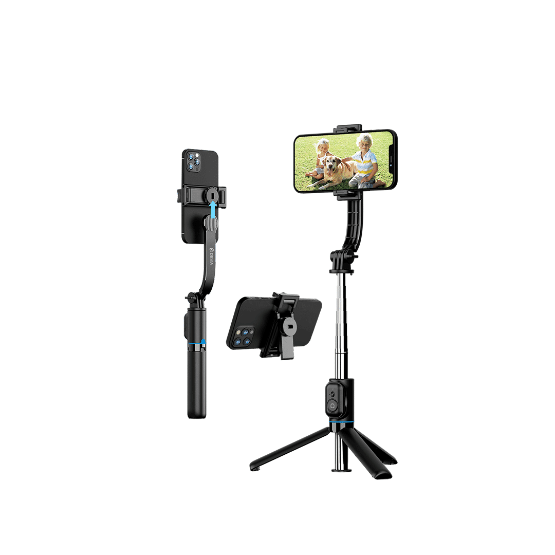 Devia Tripod Stand Multi-functional Detachable Selfie-Stick - C10 - Black