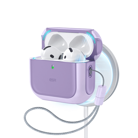 ESR Orbit Hybrid Case (HaloLock), Compatible with AirPods 4, Purple