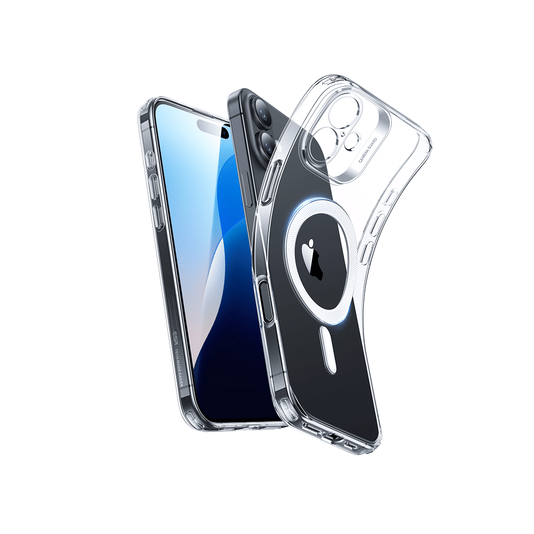 بەرگی پارێزەری ESR Zero Clear (HaloLock)، گونجاو بۆ iPhone 16 / Pro / Plus، ڕوون