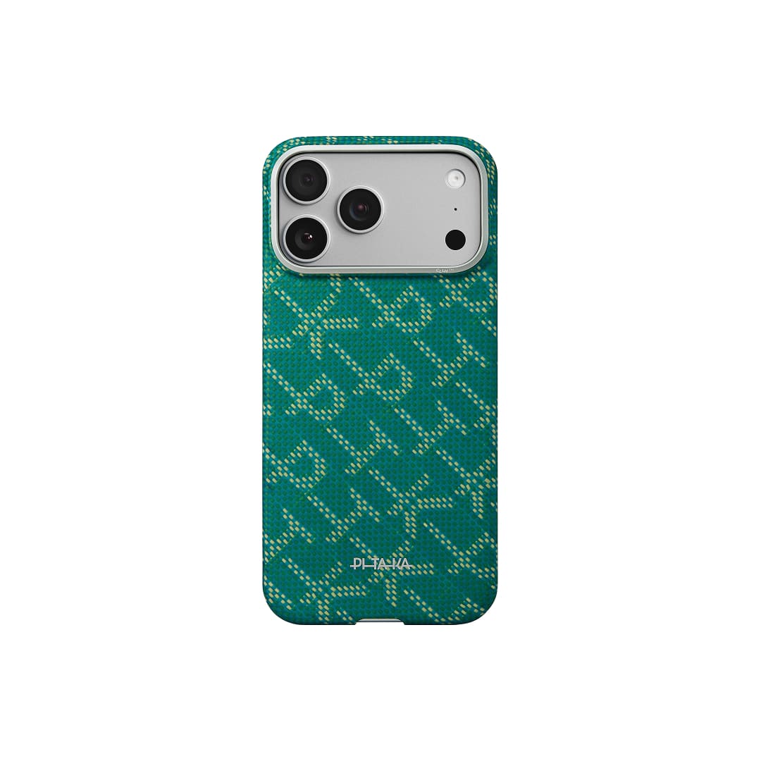 PITAKA Monogram-Gold/Green Ultra-Slim Case for iPhone 17 Pro max