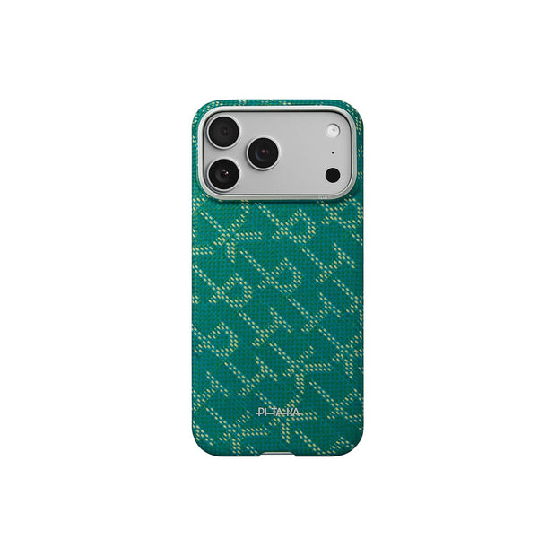 PITAKA Monogram-Gold/Green Ultra-Slim Case for iPhone 17 Pro max