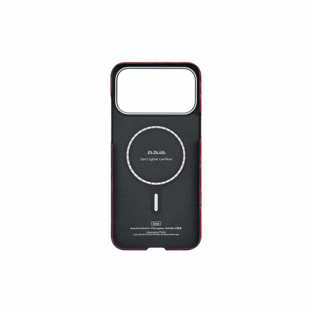 PITAKA Monogram-Gold/Red Ultra-Slim Case for iPhone 17 Pro max