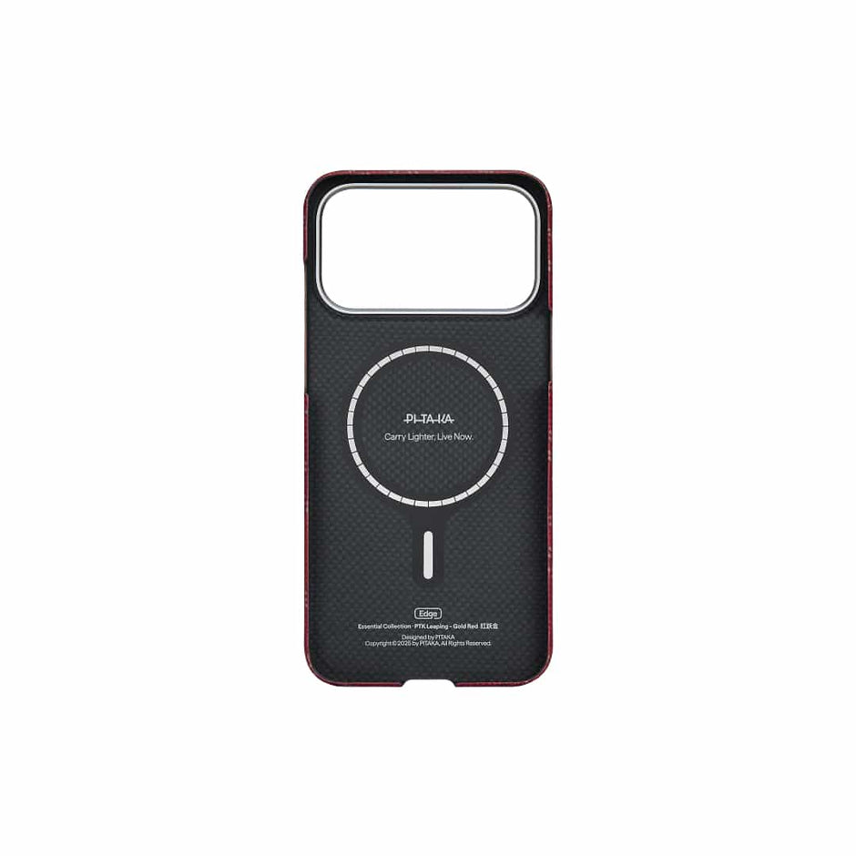 PITAKA Monogram-Gold/Red Ultra-Slim Case for iPhone 17 Pro max
