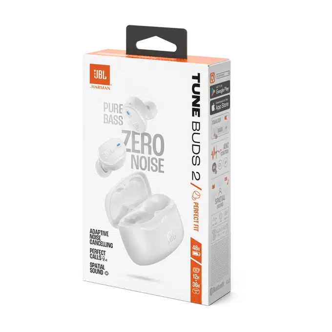 JBL Tune Buds 2 True Wireless In-Ear Earbuds with Mic - White
