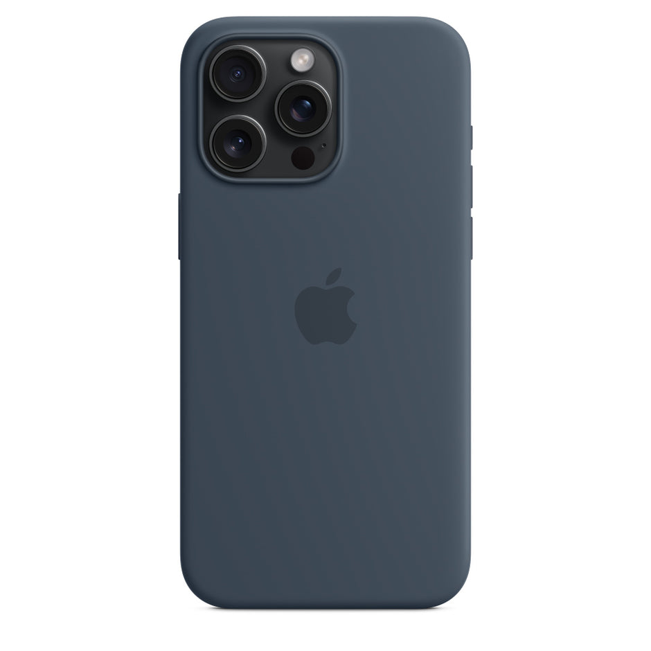 Storm Blue Silicone Case with MagSafe for iPhone 15/Plus/Pro/Pro Max
