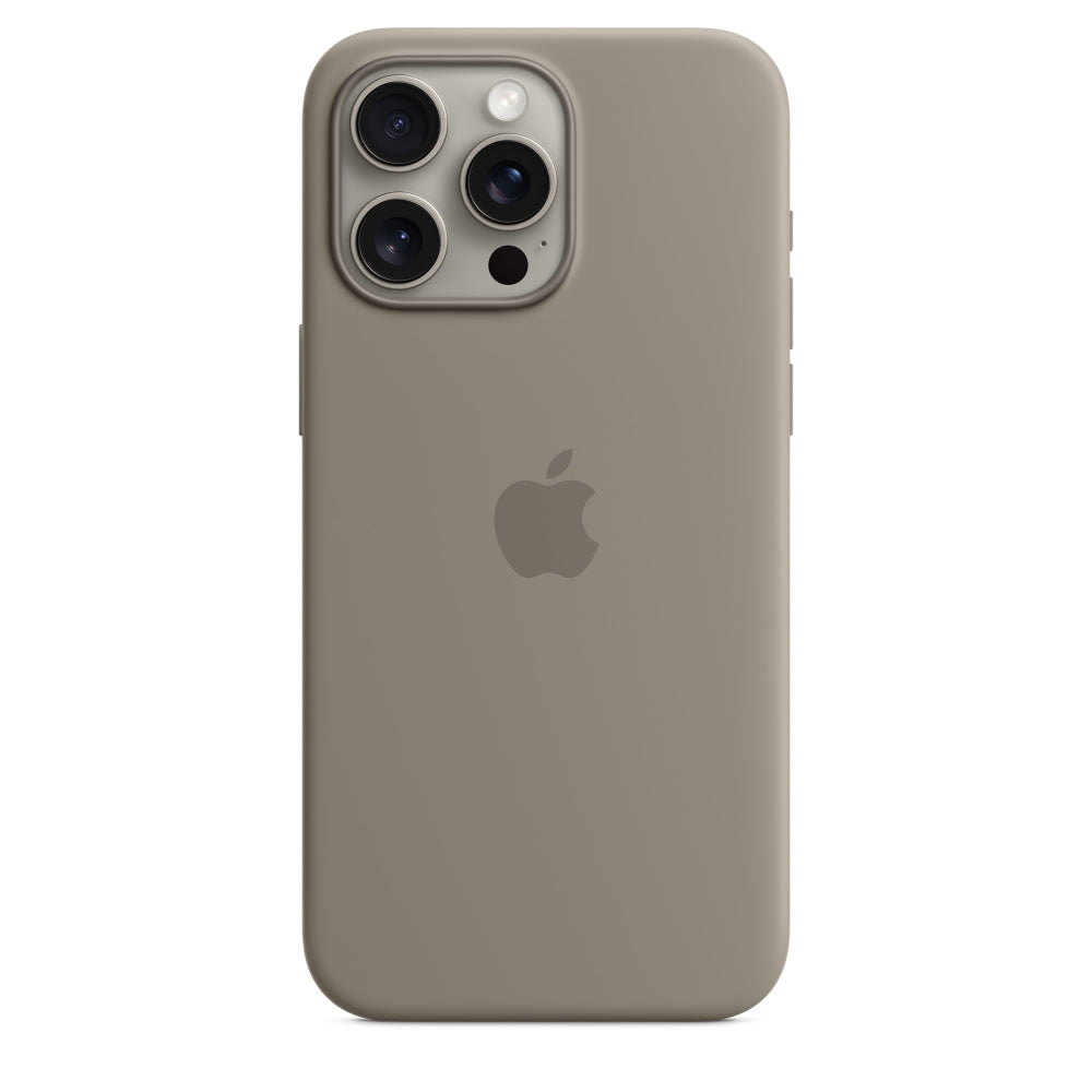 غلاف سيليكون باللون الطيني مع MagSafe لهاتف iPhone 15/Plus/Pro/Pro Max