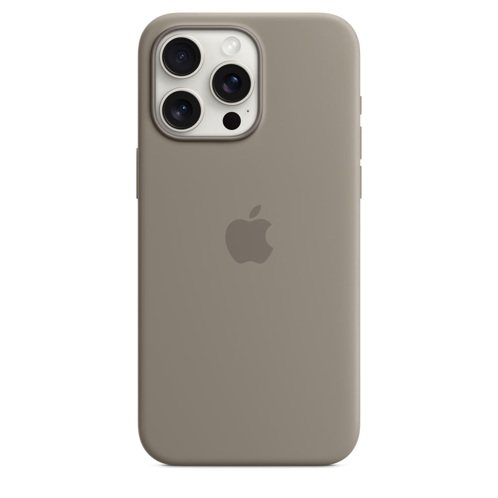 غلاف سيليكون باللون الطيني مع MagSafe لهاتف iPhone 15/Plus/Pro/Pro Max