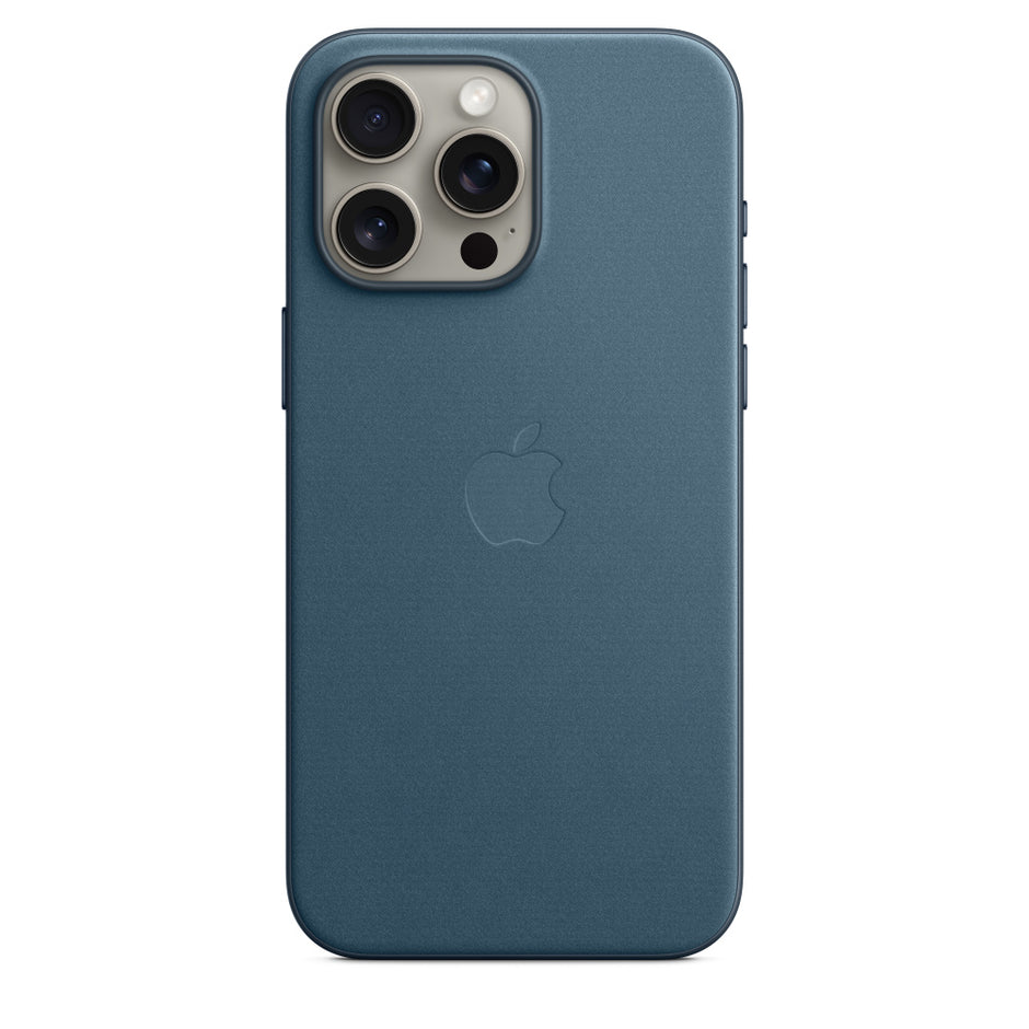 غطاء FineWoven باللون الأزرق المحيطي مع MagSafe لهاتف iPhone 15/Plus/Pro/Pro Max