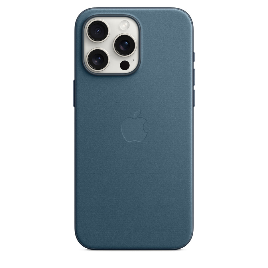 غطاء FineWoven باللون الأزرق المحيطي مع MagSafe لهاتف iPhone 15/Plus/Pro/Pro Max
