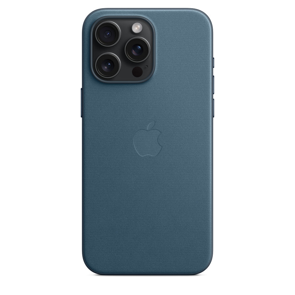 غطاء FineWoven باللون الأزرق المحيطي مع MagSafe لهاتف iPhone 15/Plus/Pro/Pro Max