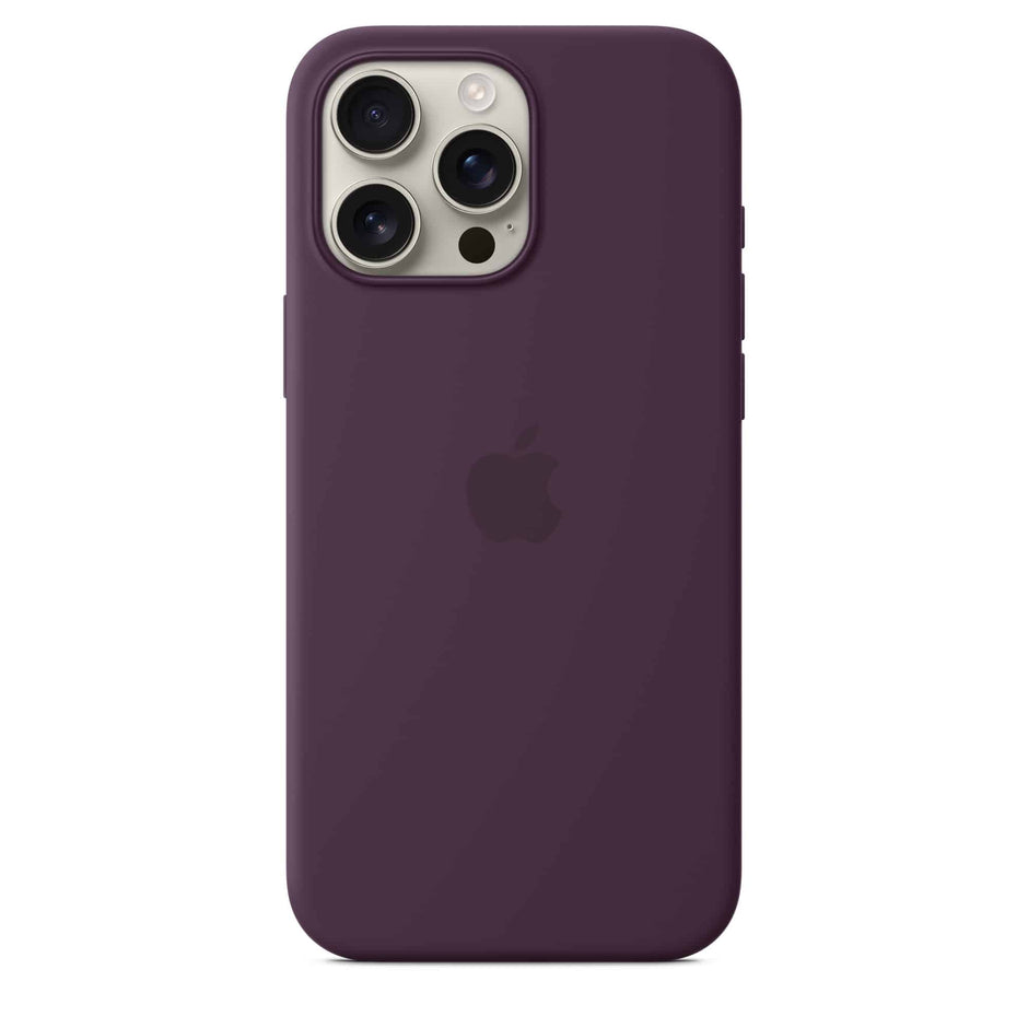 غطاء سيليكون باللون البرقوقي مع خاصية MagSafe لهاتف iPhone 16/Plus/Pro/Pro Max