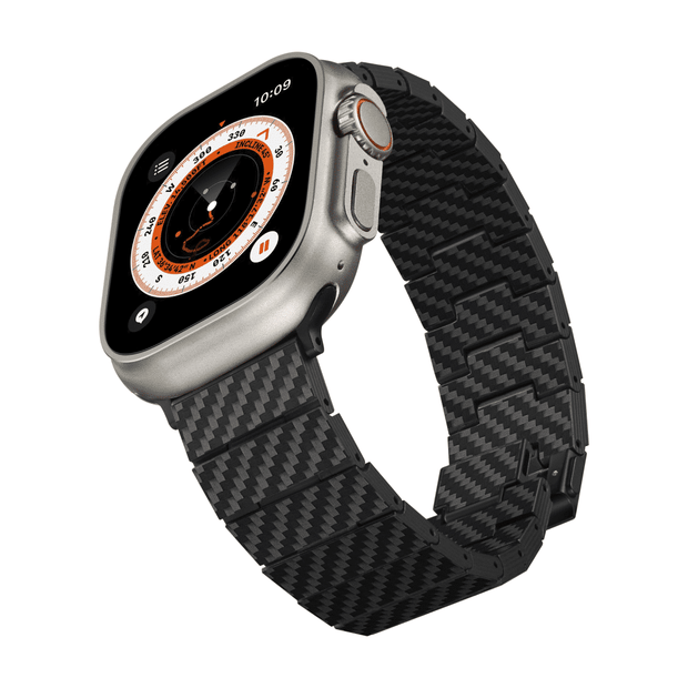Carbon Fiber Watch Band for Apple Watch - Modern (Black/Grey Twil)