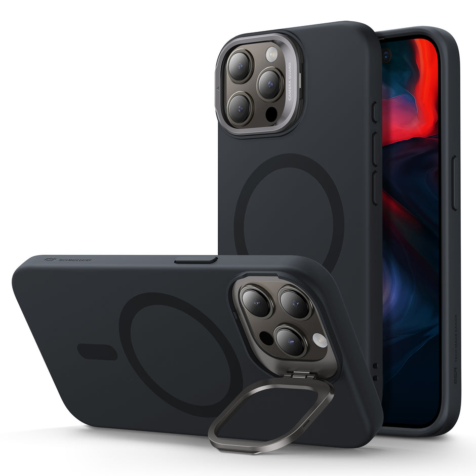 ESR Black Soft Case with Stash Stand for iPhone 15 Pro Max - iPhone 15 Pro Max