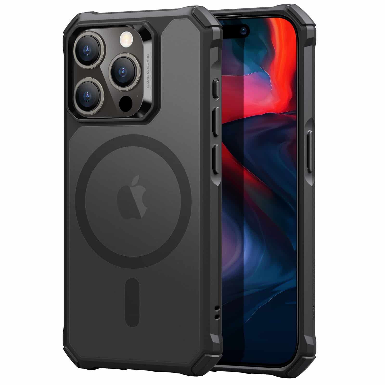 ESR Frosted Black Air Armor Case (HaloLock) for iPhone 15/Plus/Pro/Pro Max