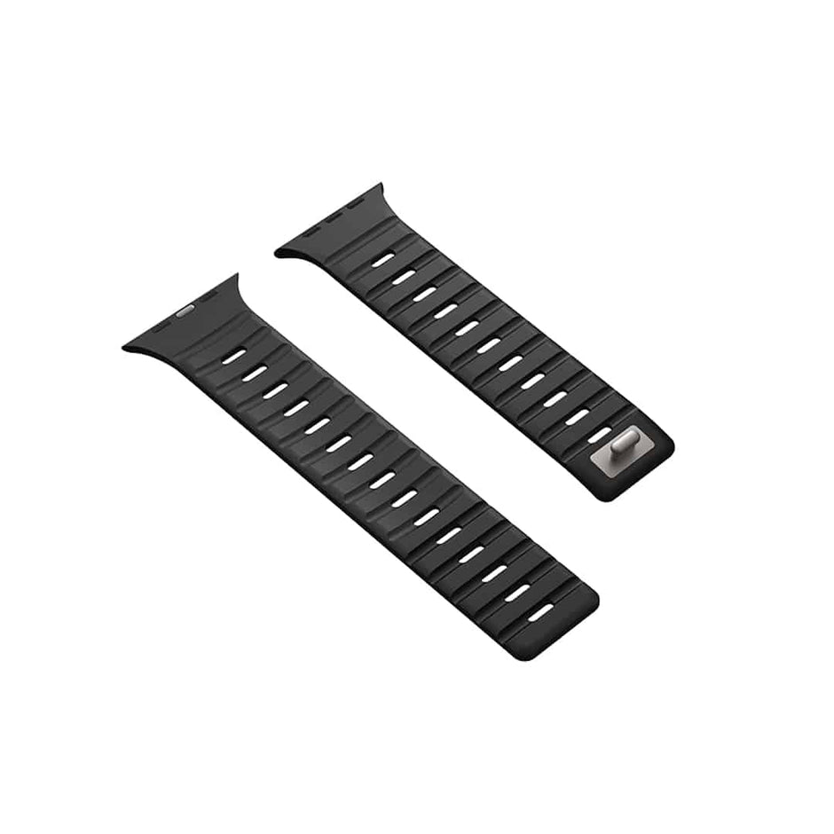 Voakmo iSport Silicone Watch Strap  (Magnetic + Metal Buckle)- (44/45/46/49MM)- Black