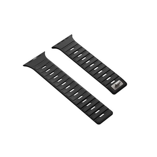 Voakmo iSport Silicone Watch Strap  (Magnetic + Metal Buckle)- (44/45/46/49MM)- Black