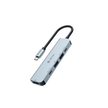 موزع DEVIA سلسلة Leopard بمنفذ C إلى منفذين USB+منفذ C+منفذ PD بقدرة 100 واط+منفذ HDMI (4K)، خماسي المنافذ (5 في 1)