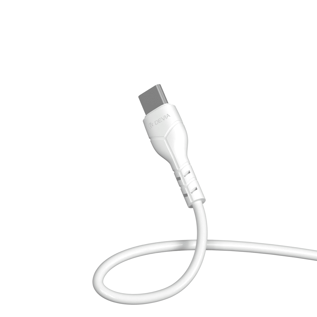 مجموعة شاحن DEVIA سمارت سيريز 2.4 أمبير بمنفذين USB مع كابل USB-C (5 فولت، قابس بريطاني) (V2)