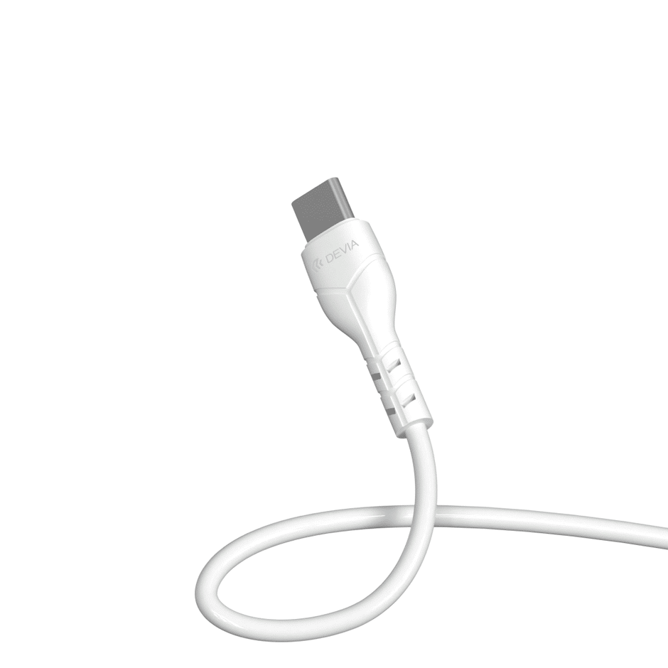 مجموعة شاحن DEVIA سمارت سيريز 2.4 أمبير بمنفذين USB مع كابل USB-C (5 فولت، قابس بريطاني) (V2)