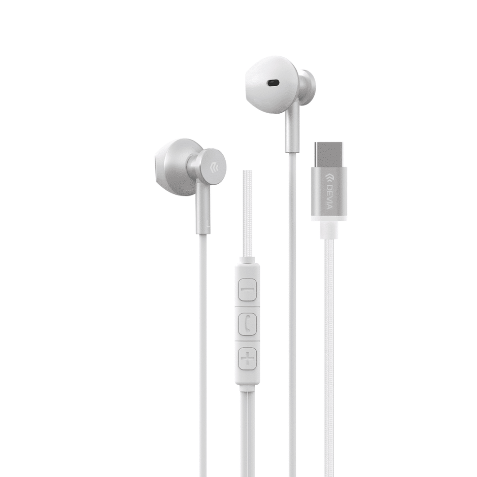 DEVIA Smart Series M2 Metal Wired Earphone(Type-C Digital) - silver
