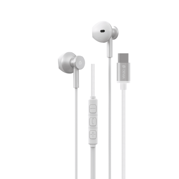 DEVIA Smart Series M2 Metal Wired Earphone(Type-C Digital) - silver