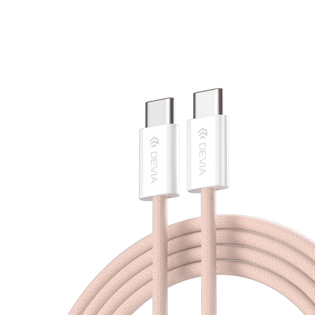 Devia Smart Series C To C PD 60W Fast  Woven Cable(1M) Pink