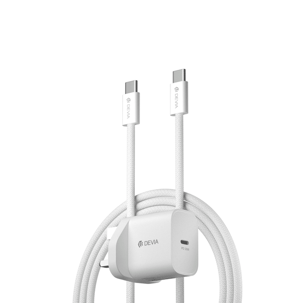DEVIA Smart Series PD 30W GaN Charger Set With USB-C Cable(UK)